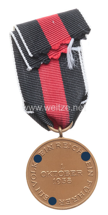 Medaille zur Erinnerung an den 1. Oktober 1938 (Anschluss Sudetenland) Bild 2