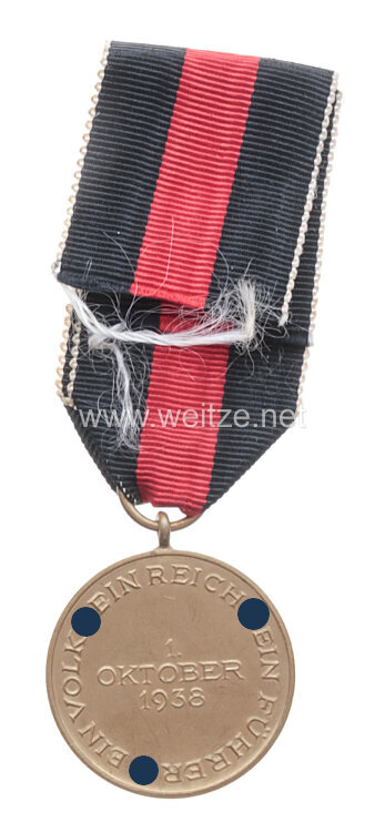 Medaille zur Erinnerung an den 1. Oktober 1938 (Anschluss Sudetenland) Bild 2