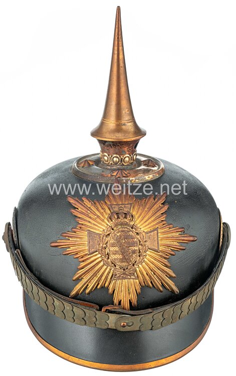 Königreich Sachsen 1. Weltkrieg Pickelhaube für einen Offizier in einem Reserve-Infanterie-Regiment Bild 2