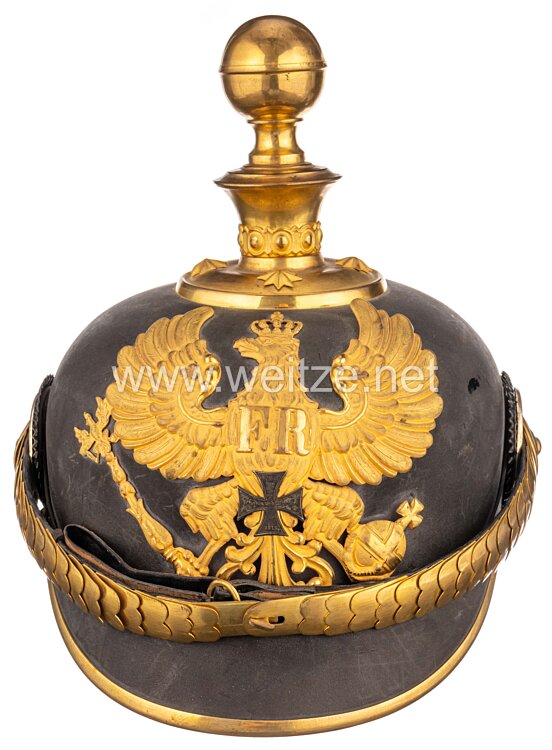 Preußen Pickelhaube für einen Reserve-Offizier der Feldartillerie-Regimenter  Bild 2